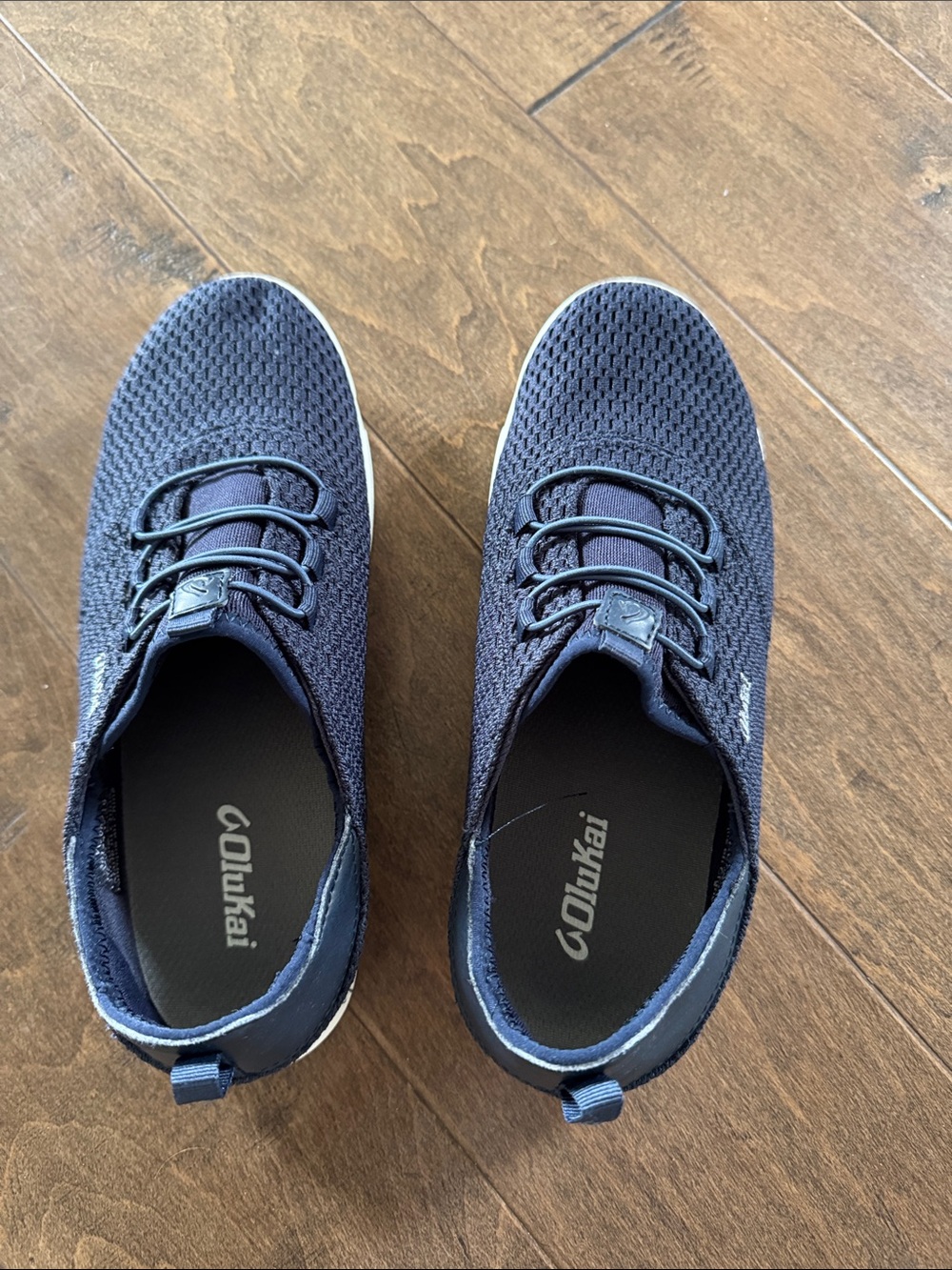 OluKai Men's Navy Knit Slip-On Sneakers